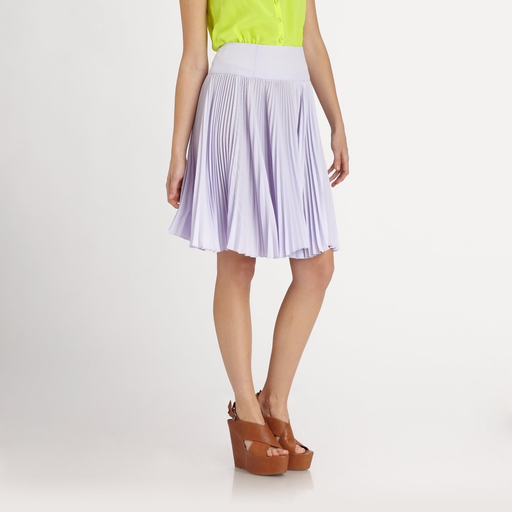 Nanette Lepore Sweet Sixteen pleated skirt lilac lavender NEW